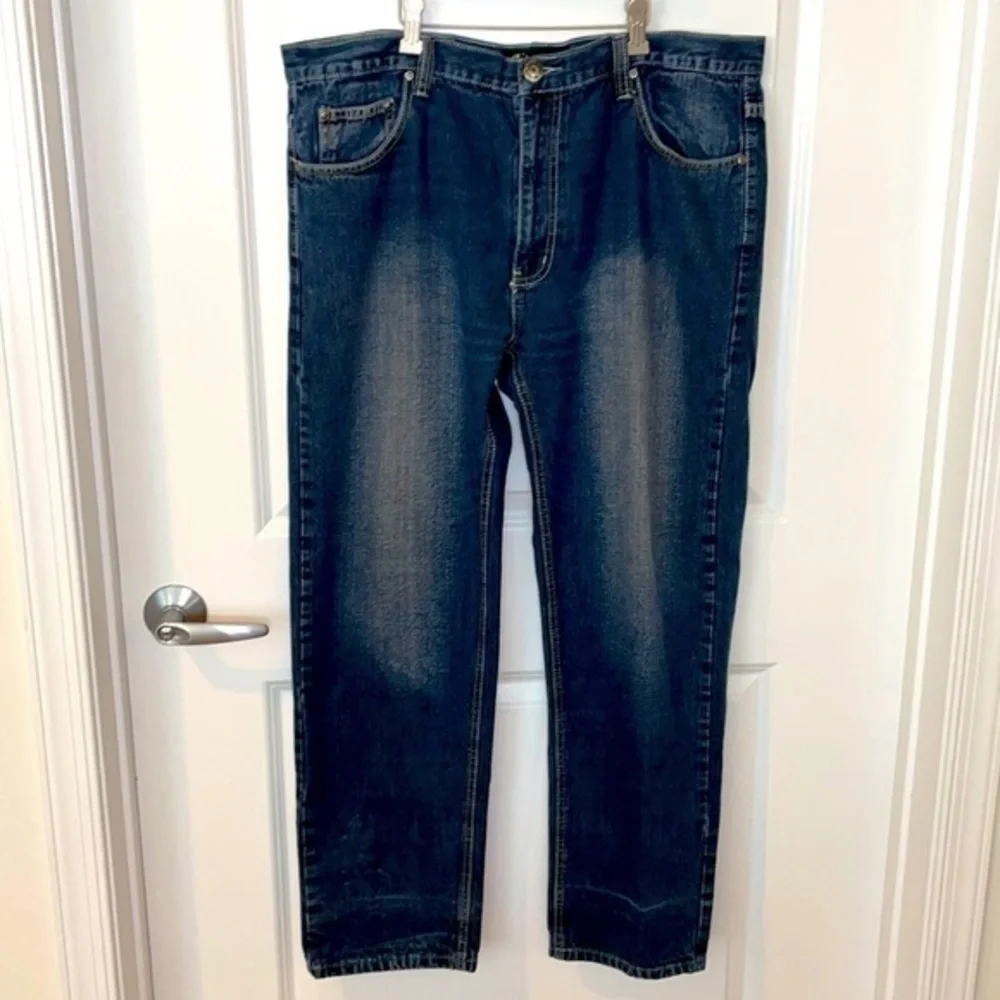 FIEND | Men’s Faded Wash Dark Blue Jeans Waist Size 40 Length 32